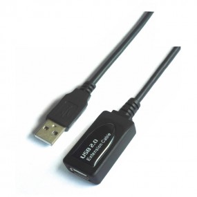 Cable Extensión USB 2.0 prolongador con amplificador, tipo A Macho a tipo A Hembra, 10 m